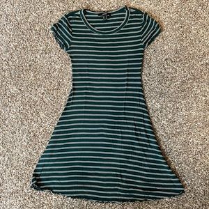 Striped dress. Green and white. Forever 21. Size medium. Fits like XS